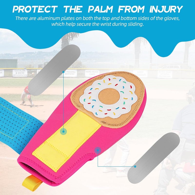 Big Crazy Sliding Mitt, Baseball Softball Sliding Glove for Youth Kid, Hand Protection for Left & Right Hands, Flexible Breathable Durable, Funny Design Ice Cream, Joker Smile, Coconut Tree - Image 1